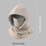 Winter Hat With Neck Mask Windproof Flannel Adjustable Fit