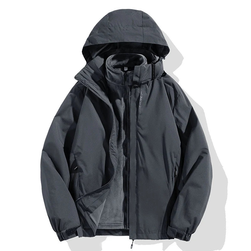 Winter Jacket 2-in-1 Removable Fleece Liner Water-Repellent & Windproof