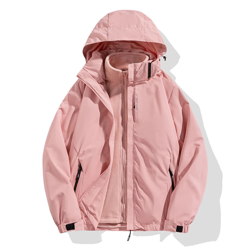Winter Jacket 2-in-1 Removable Fleece Liner Water-Repellent & Windproof