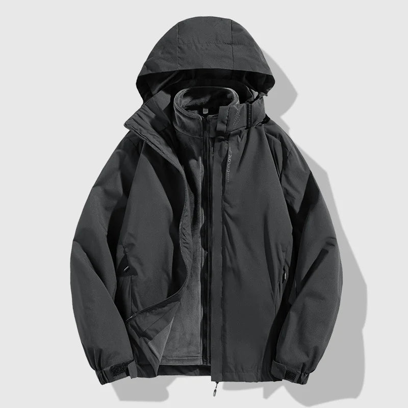 Winter Jacket 2-in-1 Removable Fleece Liner Water-Repellent & Windproof