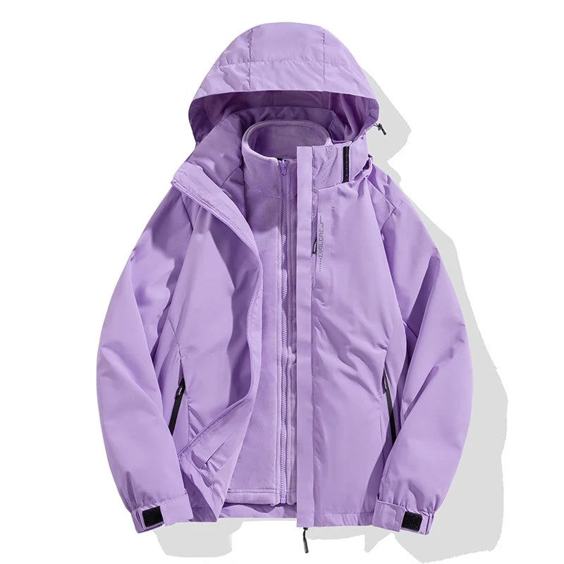 Winter Jacket 2-in-1 Removable Fleece Liner Water-Repellent & Windproof