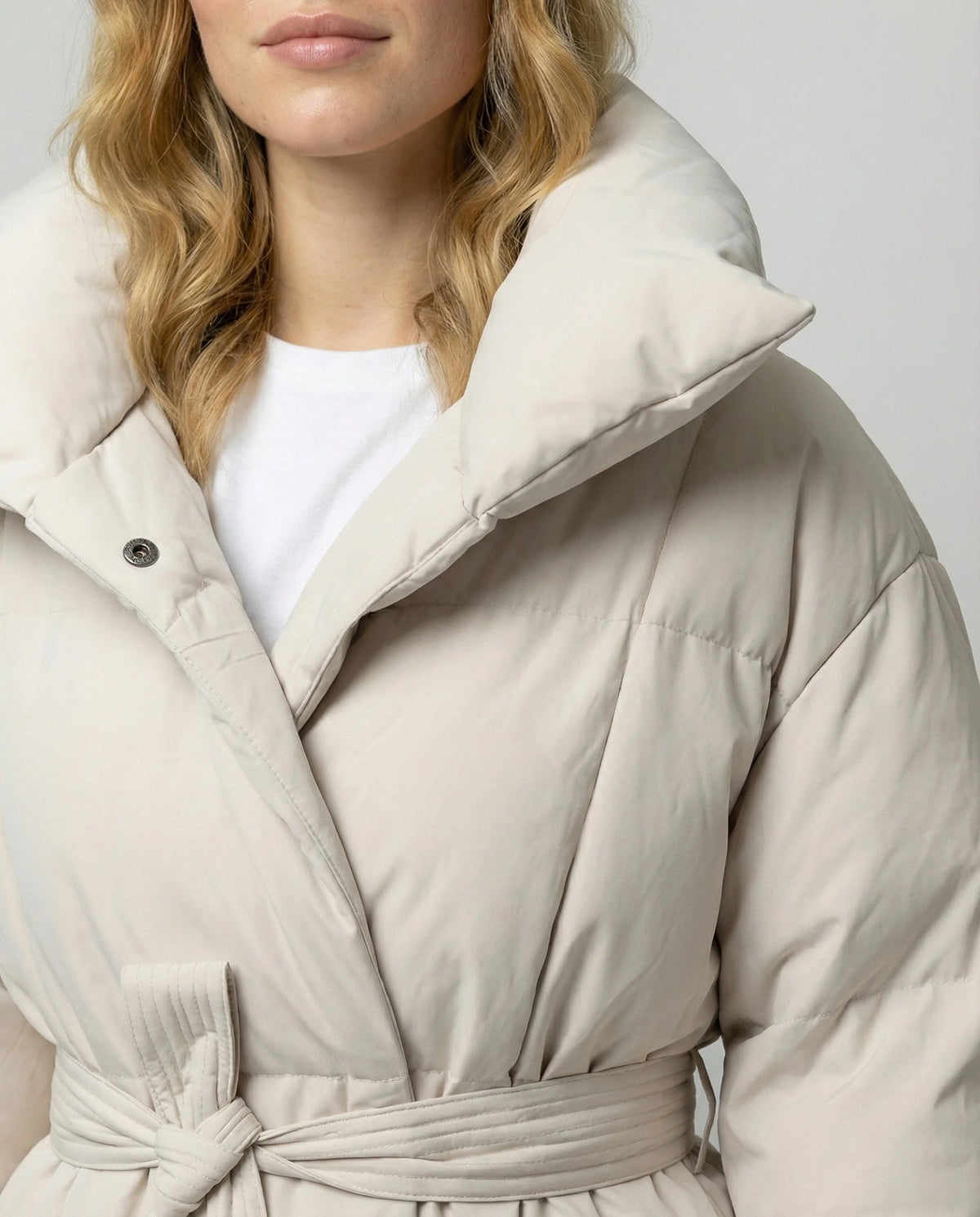 Winter Jacket Fitted Belt Lightweight Insulationablytyped