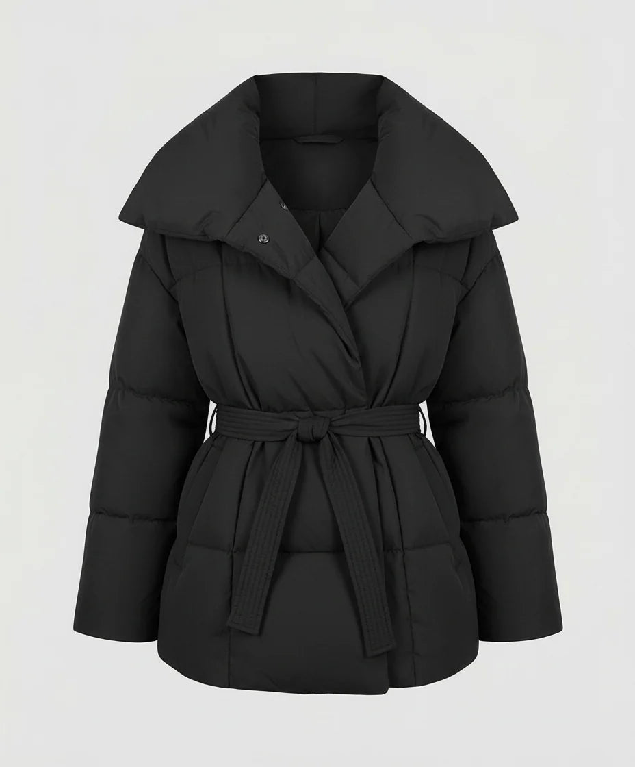 Winter Jacket Fitted Belt Lightweight Insulationablytyped