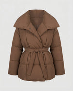 Winter Jacket Fitted Belt Lightweight Insulationablytyped
