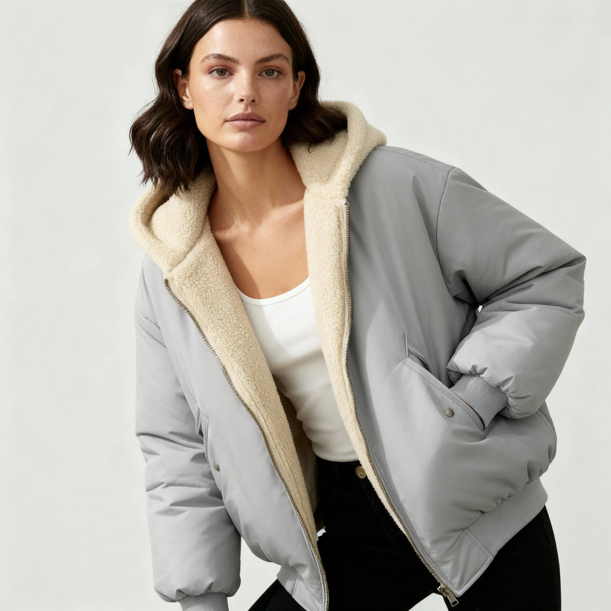 Winter Jacket Oversized Fit Polyester-Filled