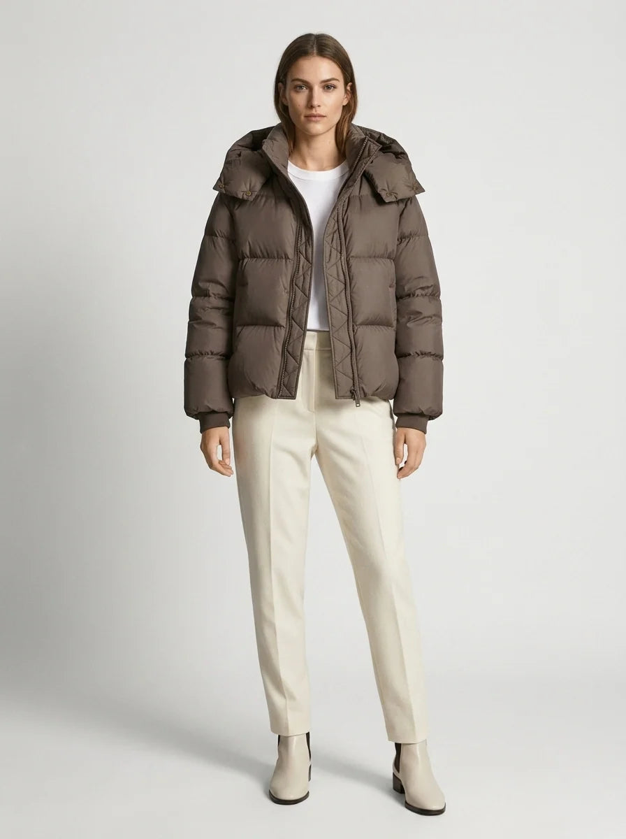 Winter Jacket Oversized Quilted Hooded Short