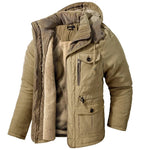 Winter Jacket Sherpa Fleece Lined Detachable Hood Adjustable Waist Drawstring