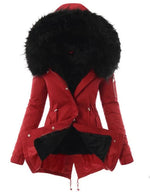 Winter Parka Faux Fur Lined Adjustable Waist