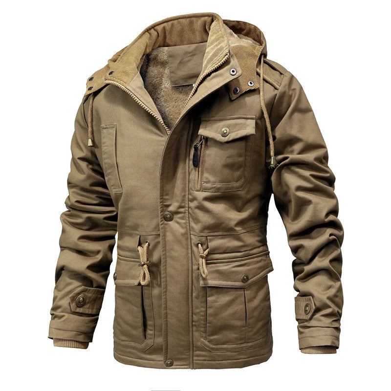 Winter Parka Water-Resistant Thermal Lined Hooded