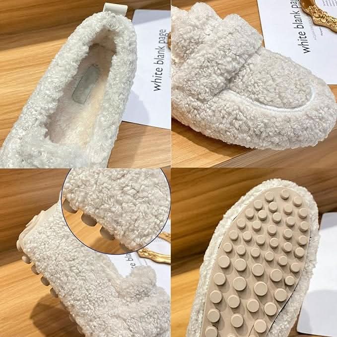 Winter Slippers Plush Lined Non-Slip Rubber Sole