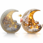 Winter Village Decoration Acrylic Crescent Moon Display
