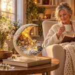 Winter Village Decoration Acrylic Crescent Moon Display
