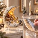 Winter Village Decoration Acrylic Crescent Moon Display