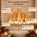 Winter Wall Decor 3D Layered Scene Warm LED Battery-Powered