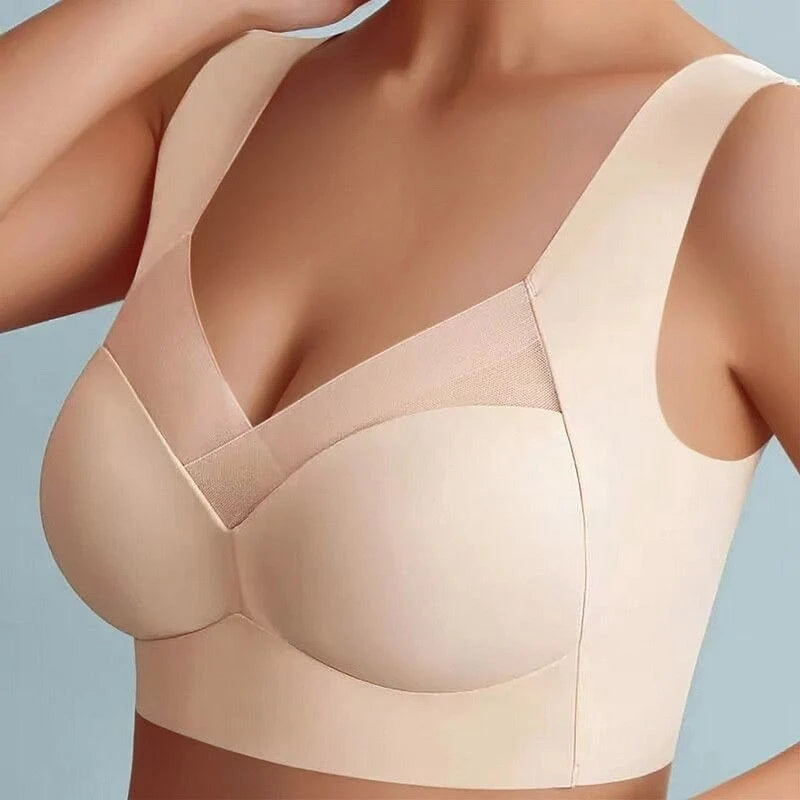 Wireless Bra Seamless Wide Straps Supportive Fit