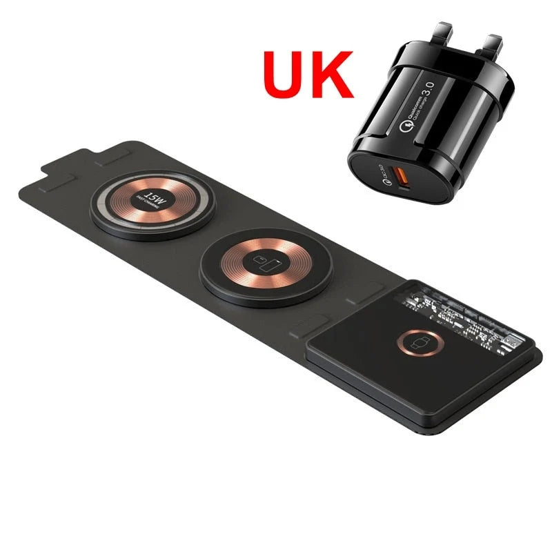 Wireless Charger Magnetic Foldable 3-Device 15W