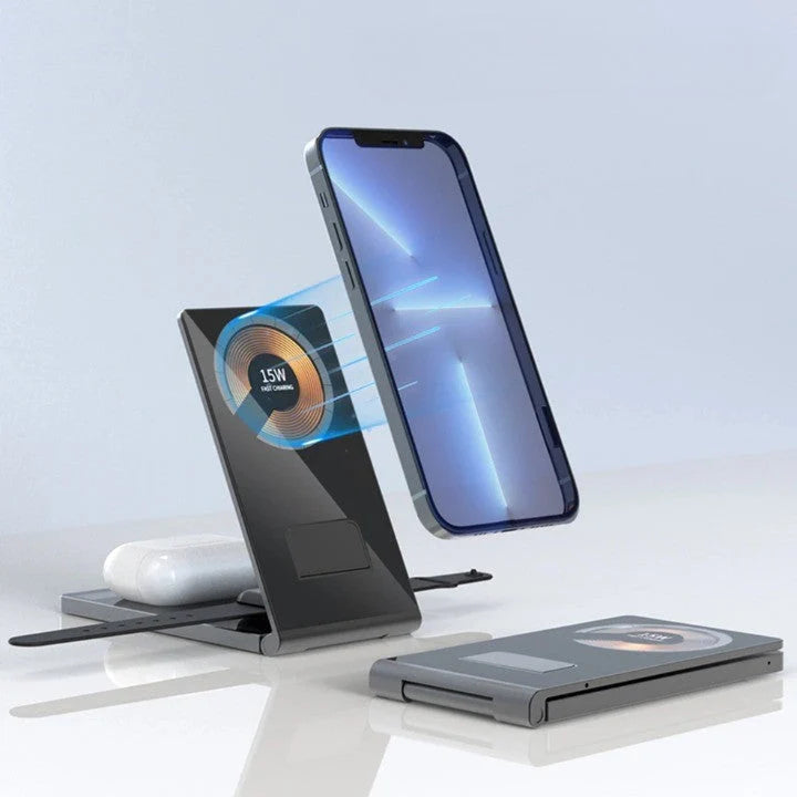 Wireless Charger Stand Foldable Magnetic Multi-Device 15W