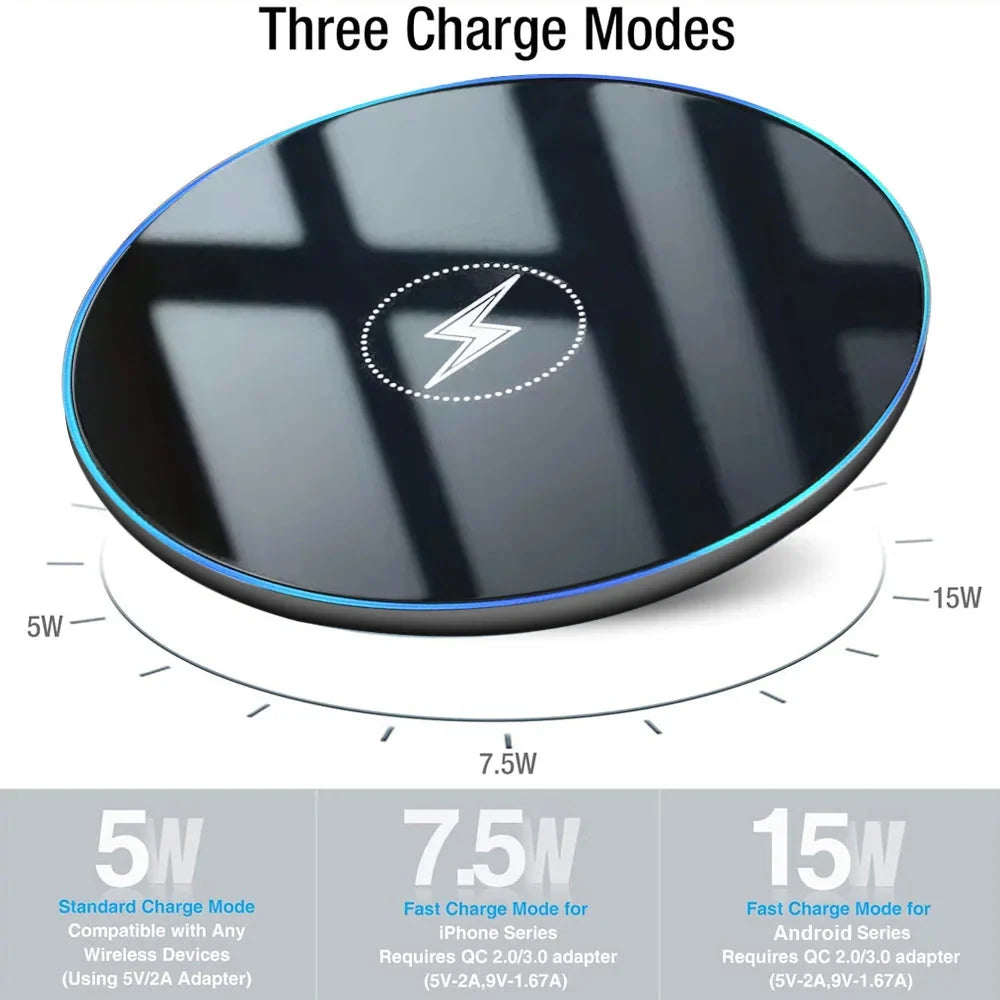 Wireless Charger Ultra-Thin 15W Fast Charging