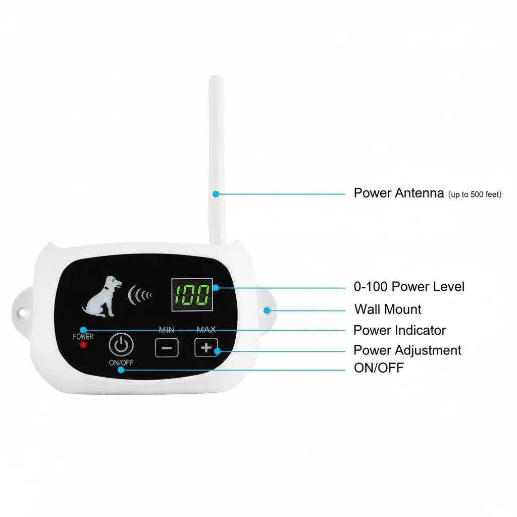 Wireless Dog Fence System Waterproof Rechargeable Collar, Tone & Vibration Warnings