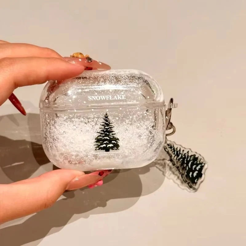 Wireless Earbud Case Silicone Non-Slip Frosted Tree Design