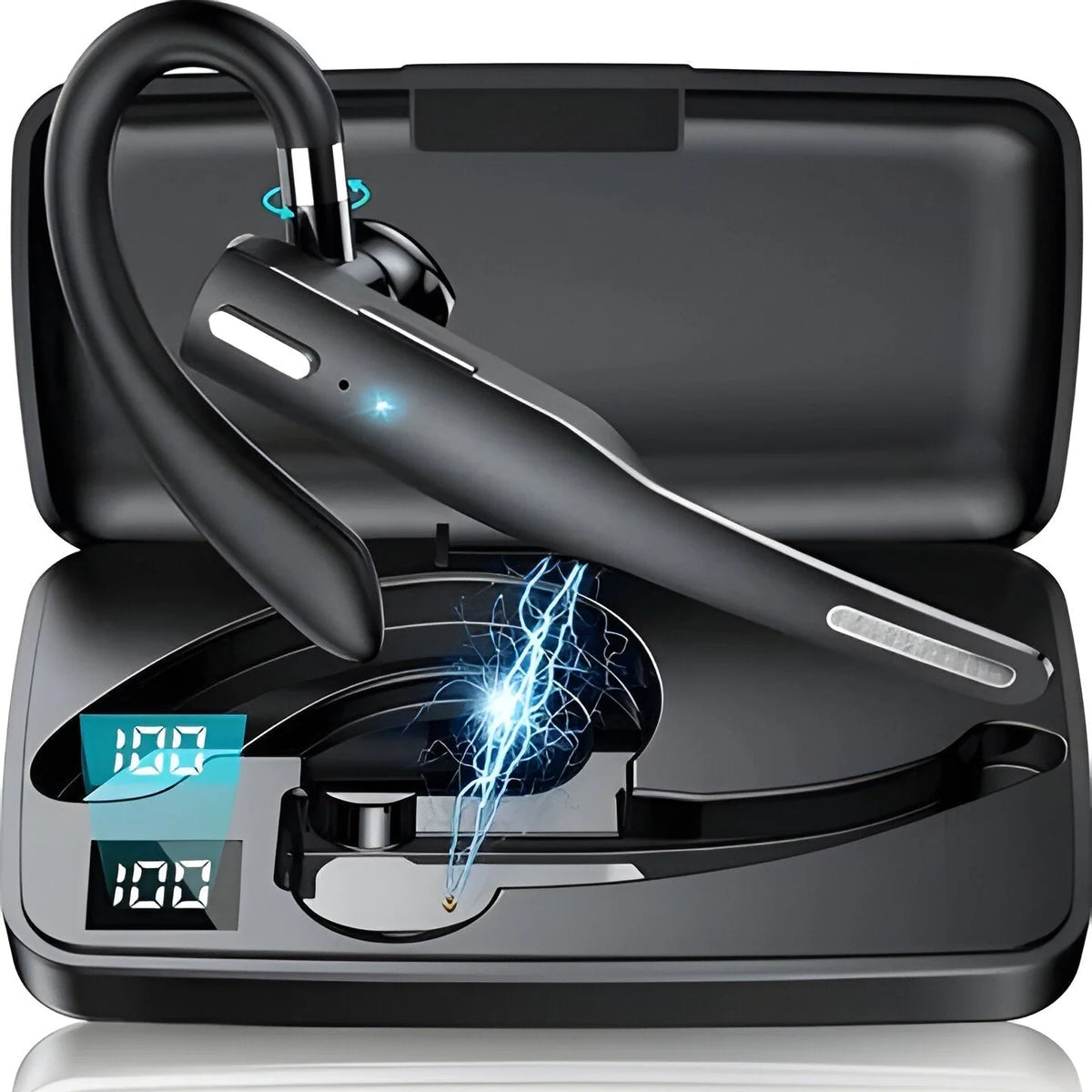 Wireless Earpiece Dual Microphone Noise Filtering 25-Hour Talk Time