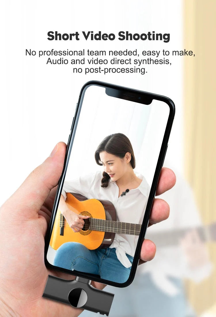 Wireless Microphone HD Audio 65.6 Ft Range App-Free Setup