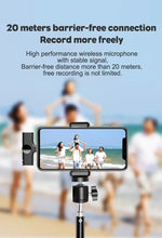 Wireless Microphone HD Audio 65.6 Ft Range App-Free Setup