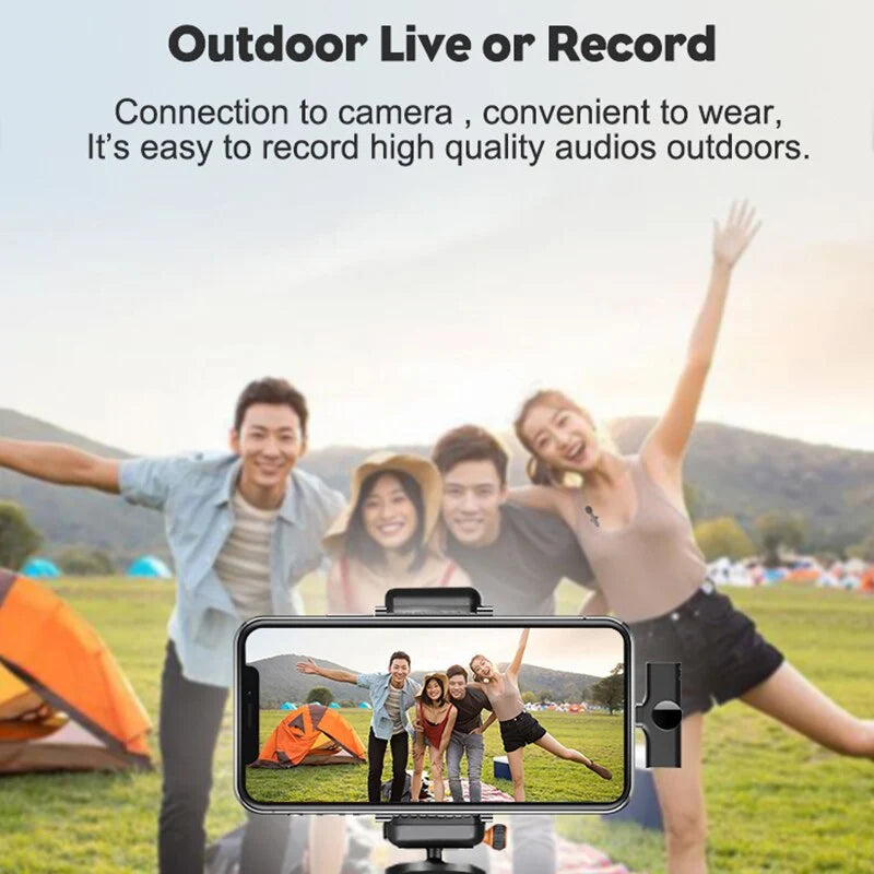Wireless Microphone HD Audio 65.6 Ft Range App-Free Setup