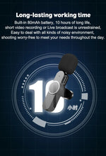 Wireless Microphone HD Audio 65.6 Ft Range App-Free Setup