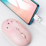 Wireless Mouse Cartoon Animal Silent Rechargeable USB-C