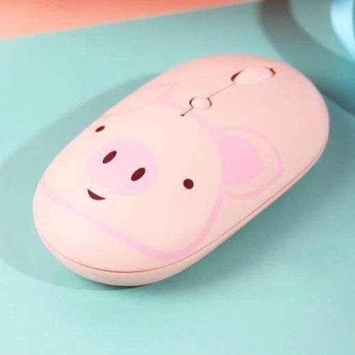 Wireless Mouse Cartoon Animal Silent Rechargeable USB-C