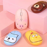 Wireless Mouse Cartoon Animal Silent Rechargeable USB-C