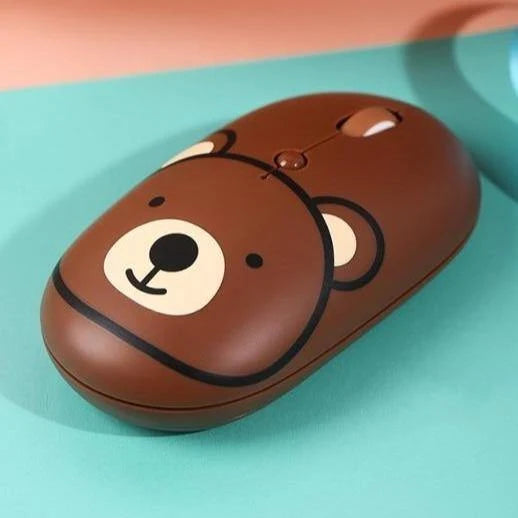Wireless Mouse Cartoon Animal Silent Rechargeable USB-C
