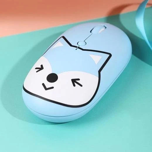 Wireless Mouse Cartoon Animal Silent Rechargeable USB-C