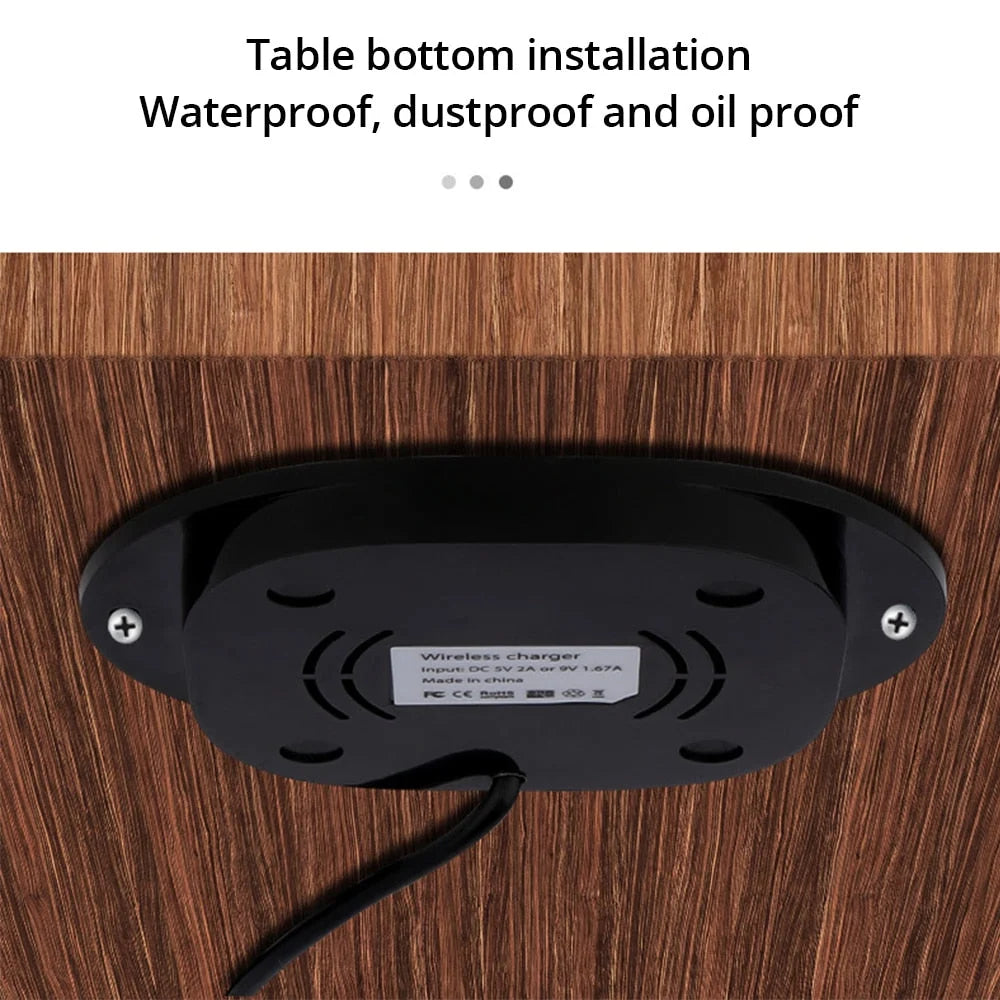 Wireless Phone Charger Under-Table 10W Hidden Design