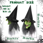 Witch Mask Glowing Eyes With Attached Hat Hair & Glasses