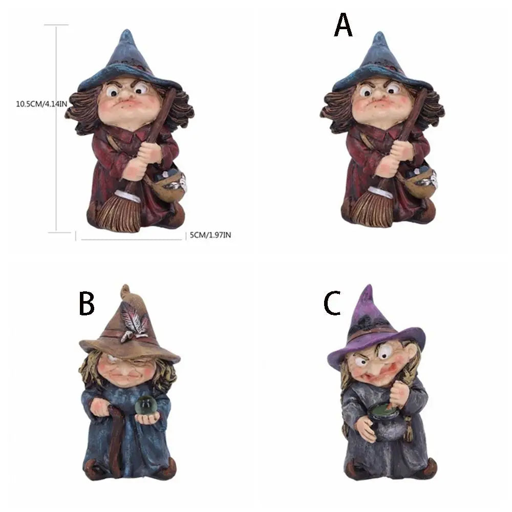 Witch Statue Waterproof Resin Crystal Ball Design Indoor & Outdoor Decor