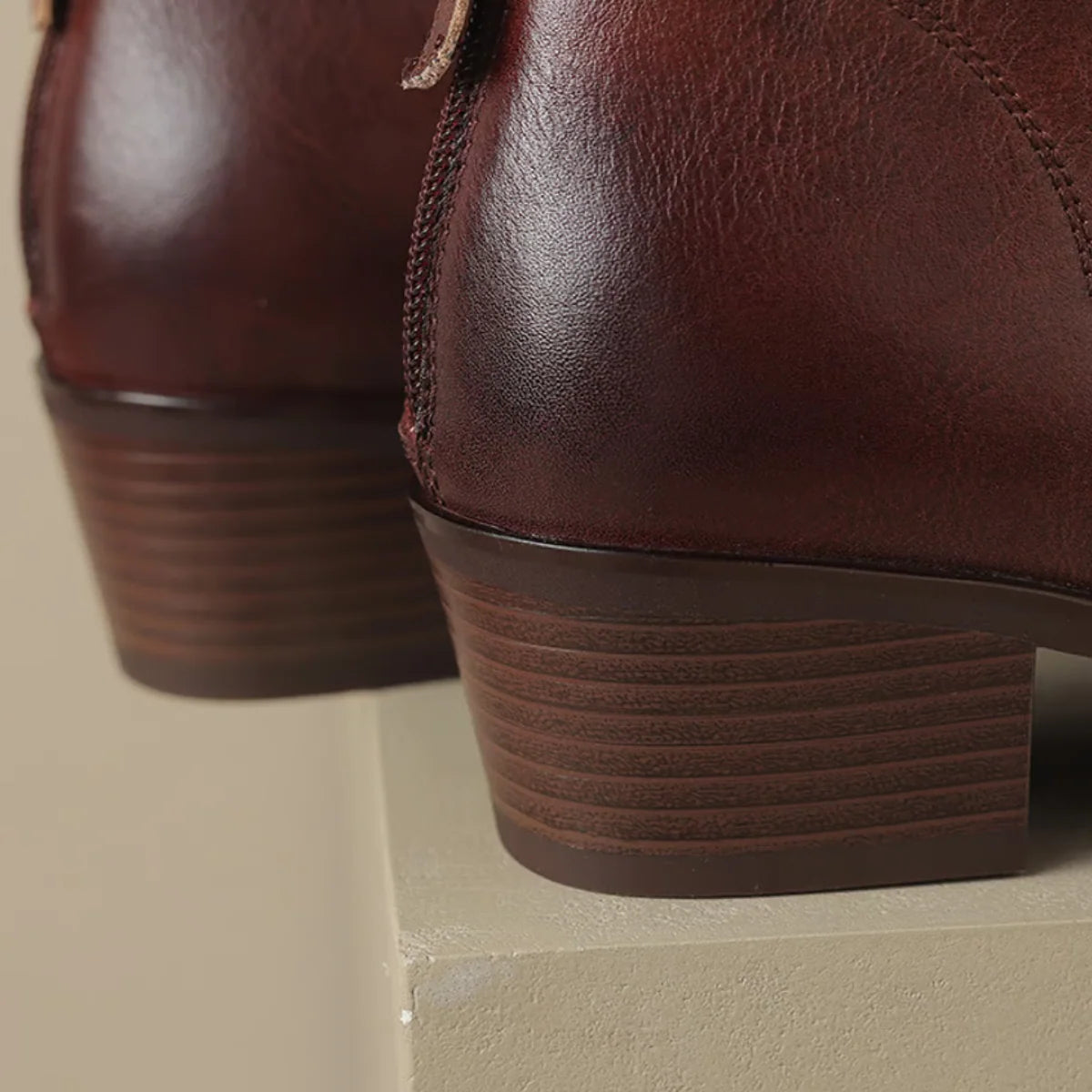 Women's Ankle Boots Back Zip Cushioned Insole Low Heel