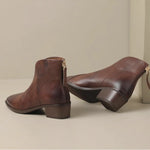 Women's Ankle Boots Back Zip Cushioned Insole Low Heel