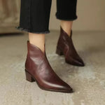 Women's Ankle Boots Back Zip Cushioned Insole Low Heel