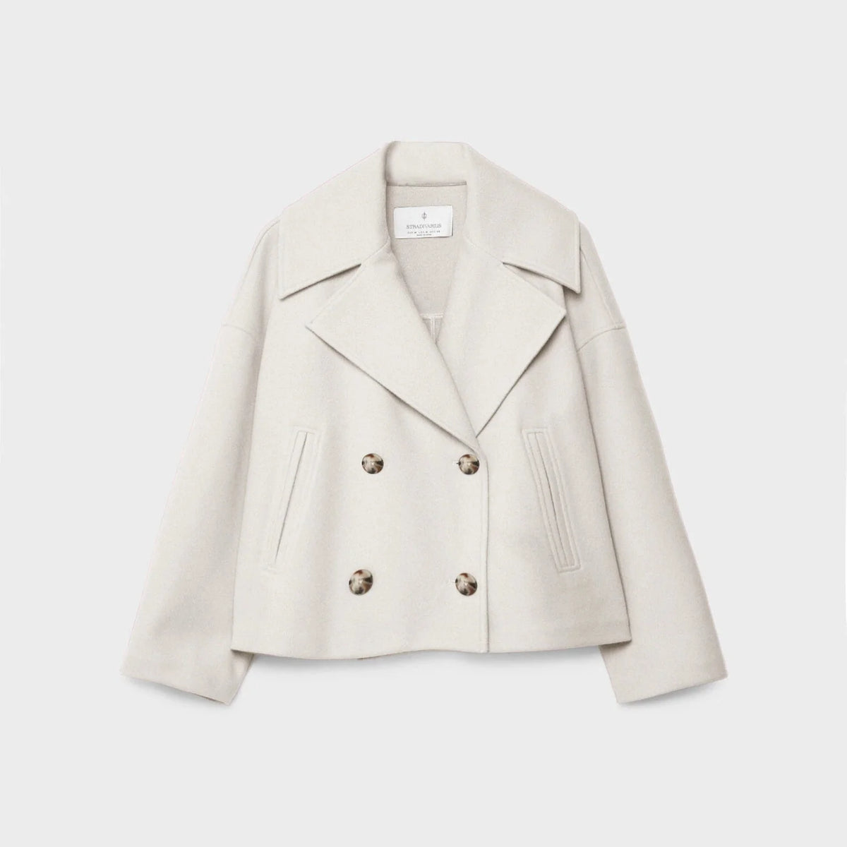 Women's Coat Double-Breasted Cropped Lightweight