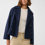 Women's Coat Double-Breasted Cropped Lightweight