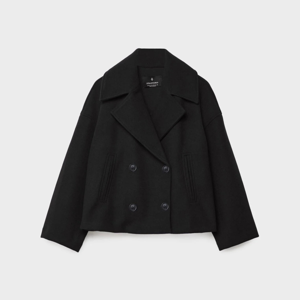 Women's Coat Double-Breasted Cropped Lightweight