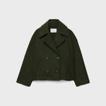 Women's Coat Double-Breasted Cropped Lightweight