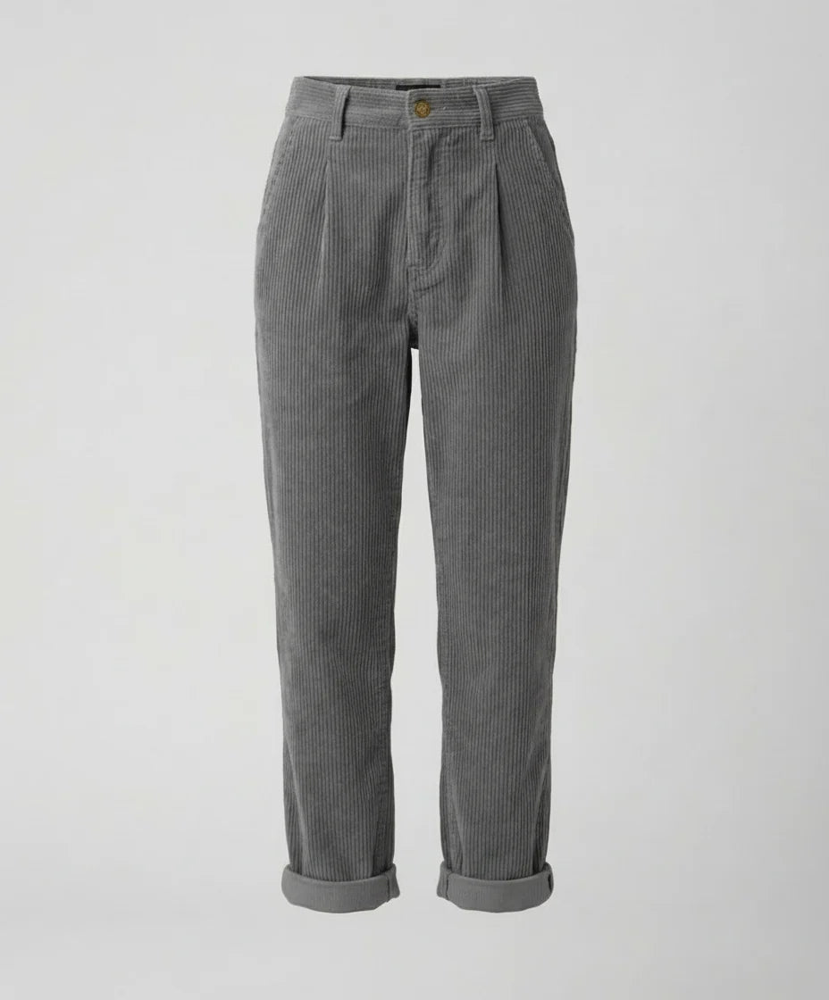 Women's Corduroy Trousers Relaxed Fit Elastic High Waist