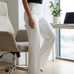 Women's Dress Pants High-Waist Straight-Leg Wrinkle-Resistant Polyester