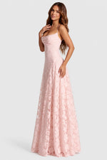 Women's Dress Raised 3D Floral Lace A-Line Midi Maxi Adjustable Straps