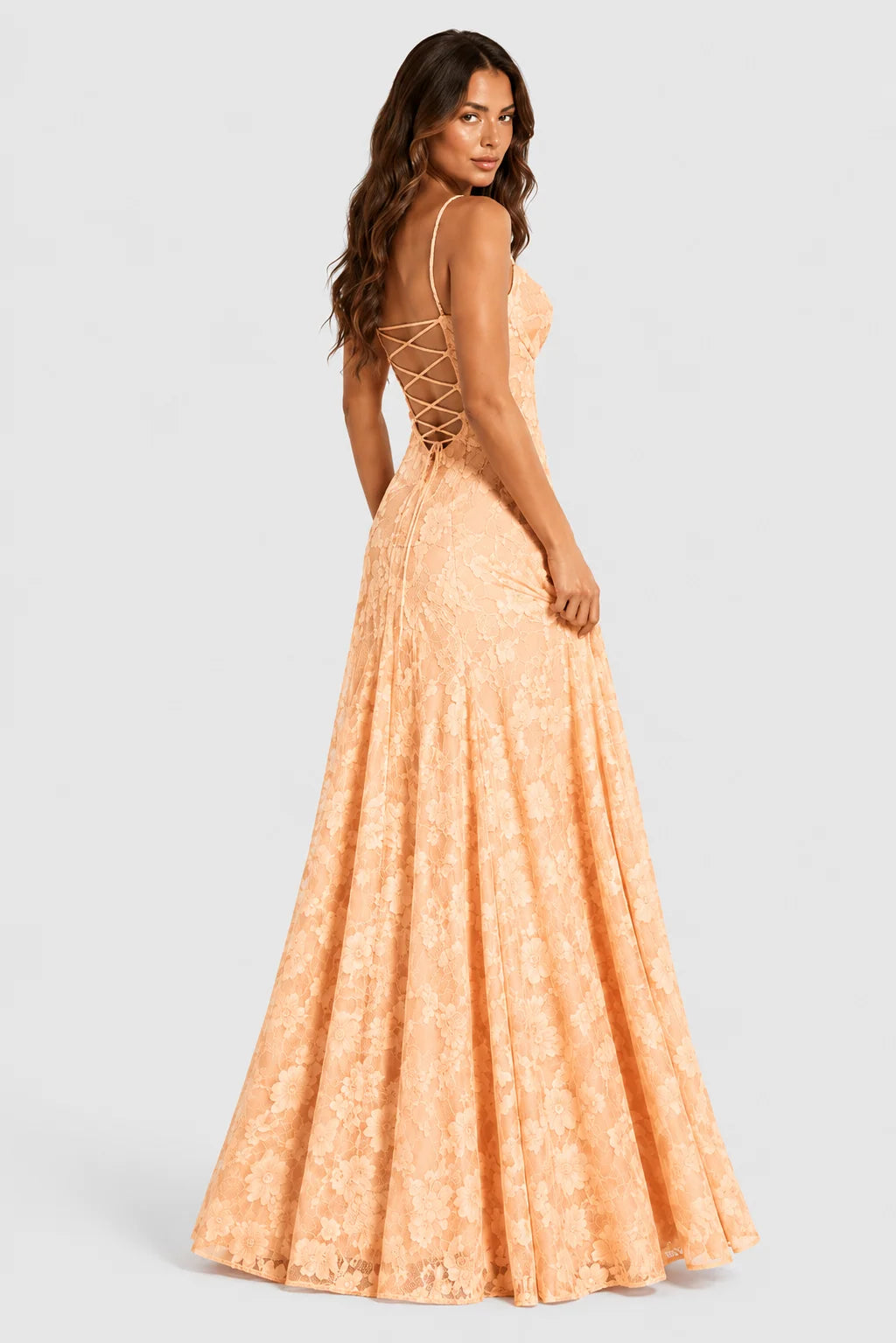 Women's Dress Raised 3D Floral Lace A-Line Midi Maxi Adjustable Straps