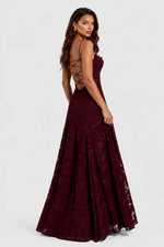Women's Dress Raised 3D Floral Lace A-Line Midi Maxi Adjustable Straps