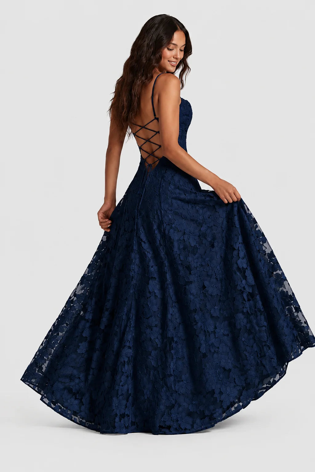 Women's Dress Raised 3D Floral Lace A-Line Midi Maxi Adjustable Straps